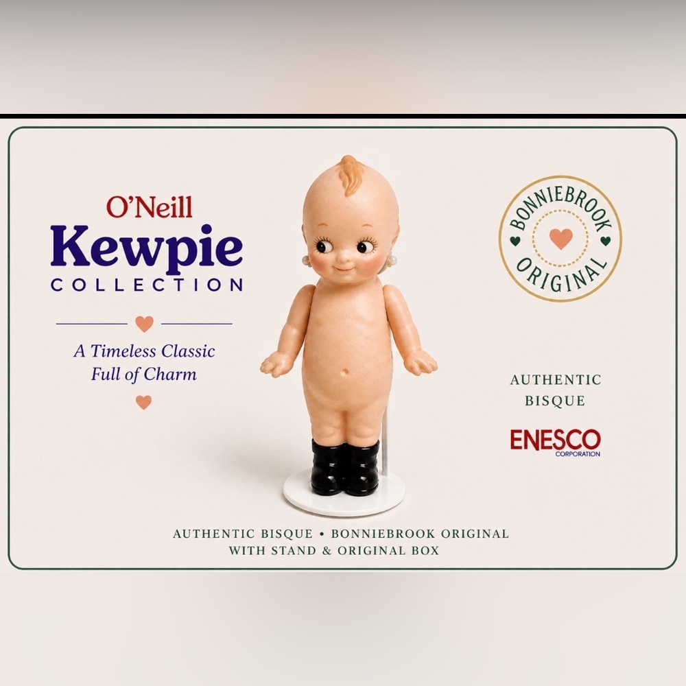Vintage Bonniebrook Original Bisque Kewpie Figurine Box Stand Repairable
